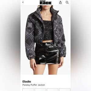 Elodie Black and White Paisley Bomber Jacket